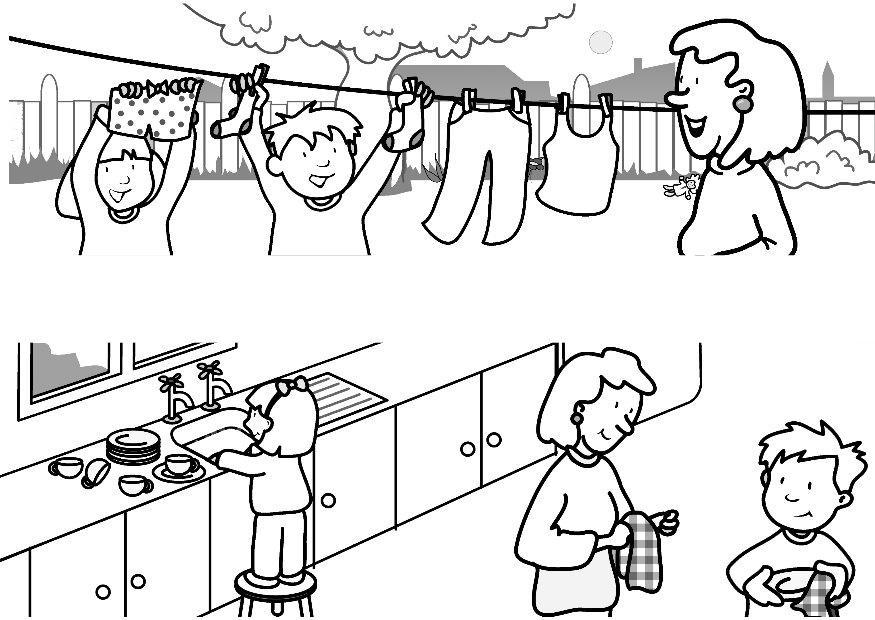 Coloriage aider A  la maison